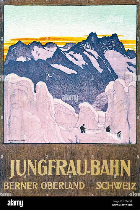 Emil Cardinaux - Jungfrau-Bahn - 1910 - Jungfrau Railway / At the Eismeer Station Stock Photo ...