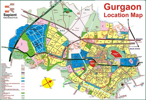 Gurgaon Maps | Gurgaon Sectors Map | Sapient Realty