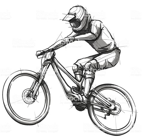 Vector illustration of a cyclist. In the style of drawing | Bike ...