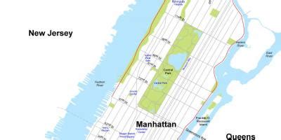 Manhattan island map - Map of Manhattan island New York (New York - USA)