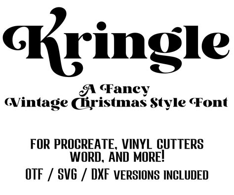 Buy Christmas Font Svg Fancy Retro Font Vintage Font Curly Font ...