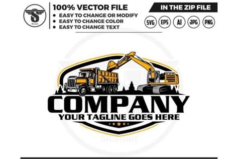 Dump Truck and Excavator Logo Graphic by slLametDesigns · Creative Fabrica