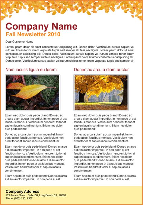 Download Free Autumn Newsletter Templates free - utorrentpublishing