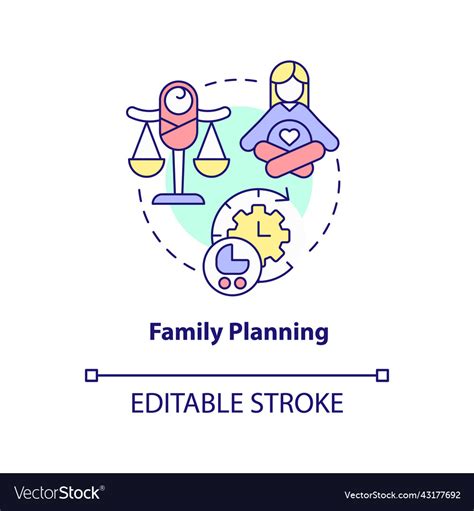 Family planning concept icon Royalty Free Vector Image