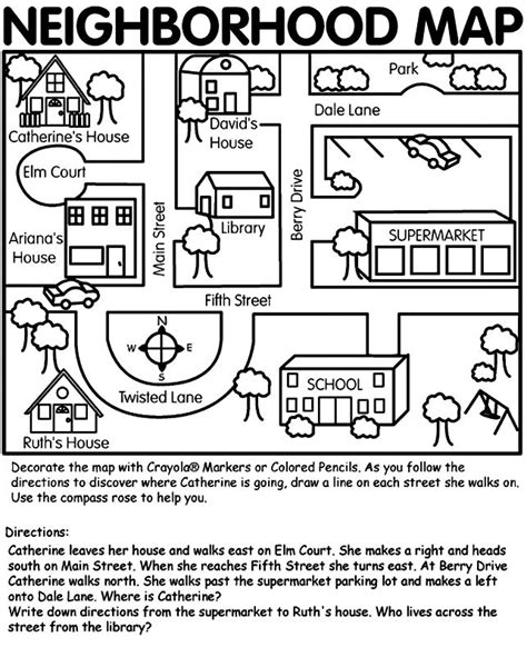 Neighborhood Map Coloring Page