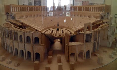 - Model of Capuan amphitheatre with cutout showing current ruins, Capua ...