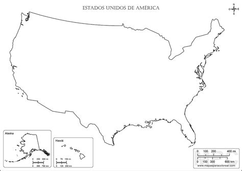 Mapas de Estados Unidos para colorear