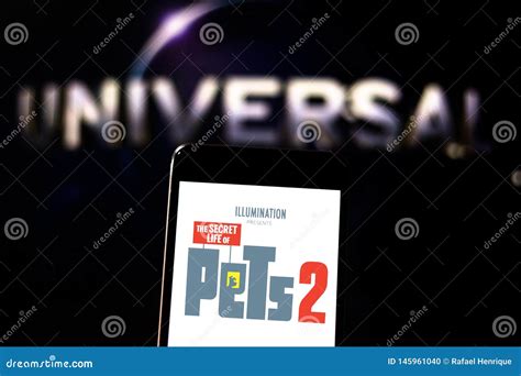 April 26, 2019, Brazil. the Secret Life of Pets 2 Logo on the Mobile ...