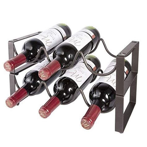 Stackable Wine Rack - 2 Tier Metal Organizer Shelf