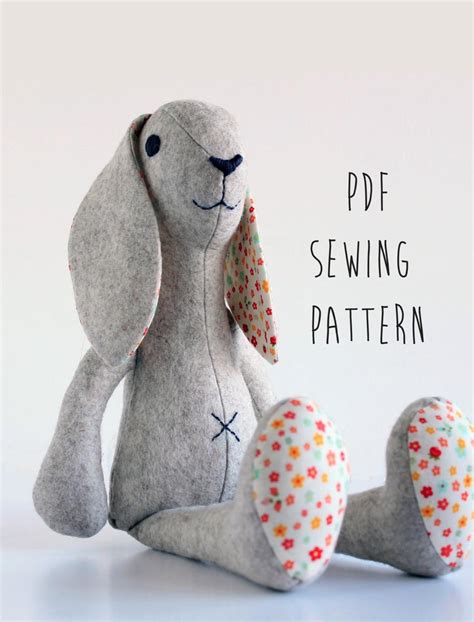 Rabbit sewing pattern pdf for instant download bunny rabbit | Etsy ...