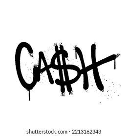 Graffiti Spray Paint Word Cash Isolated Stock Vector (Royalty Free ...