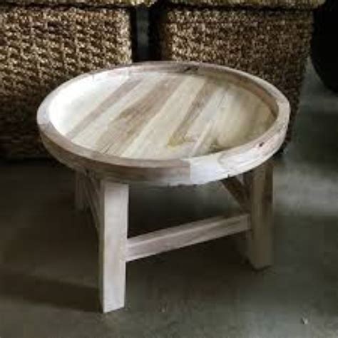 Round Teak Side Table - Nadeau Tampa