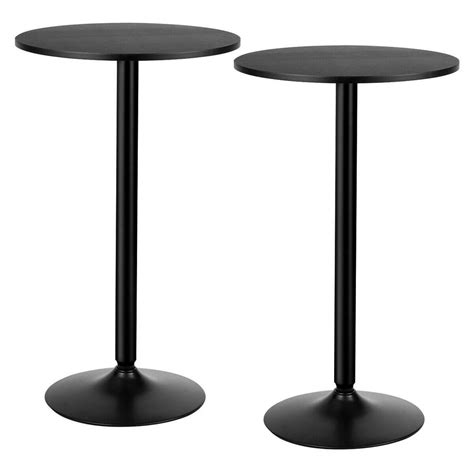 Gymax Set of 2 Round Pub Table 24" Bistro Bar Height Cocktail Table w ...