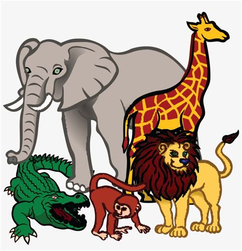 Cartoon Zoo Animals Clipart - African Animals Clipart PNG Image ...