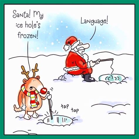 Santa! My ice hole's frozen. | Funny christmas cartoons, Christmas ...