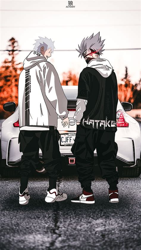 Father and Son, konoha white fang, sakumo hatake, naruto series, car, anime aesthetic, HD phone ...