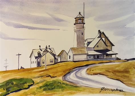 My copy of Edward Hopper’s Cape Cod | Painting, Watercolor paintings, Watercolor