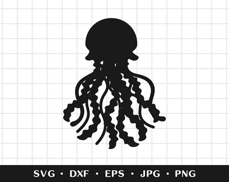 Jellyfish silhouette svg dxf eps png. For personal and | Etsy