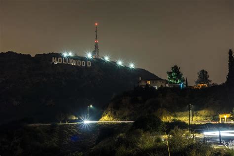 Los Angeles, CA, USA, 2021 - Hollywood Hills at night 4581584 Stock ...