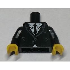 Torso Suit with White Shirt, Black Tie (Saxophone Player) (973pb1519c01) LEGO Minifigure Body ...