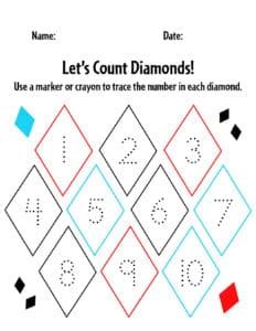 Free Diamond Worksheets for Preschool ⋆ The Hollydog Blog