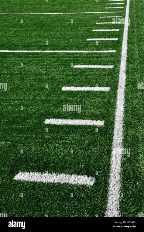 Sideline on American Football Field with Hash Marks Stock Photo - Alamy