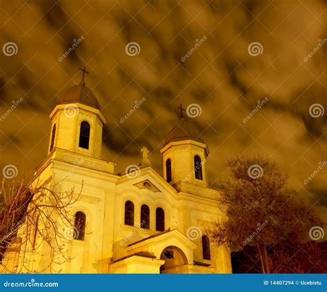 Church in night stock photo. Image of dark, place, downtown - 14407294