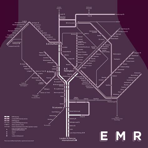 East Midlands Railway Map, matching the new branding [OC] : r ...