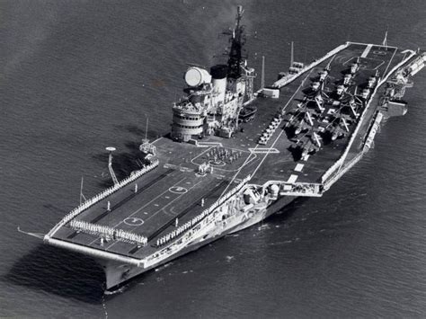 HMS Victorious 1950's Victorious was reconstructed with an angled deck and a massive radar set ...