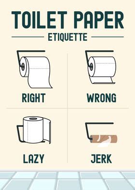 'Toilet Paper Etiquette' Poster by 84PixelDesign | Displate