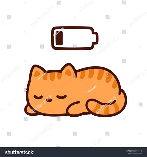 Cute Cartoon Kitten Taking Power Nap Stock Vector (Royalty Free) 1603712440 | Shutterstock