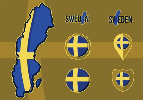 Flag Map Of Sweden 150030 Vector Art at Vecteezy