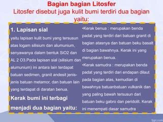 Lapisan bumi (Litosfer, Hidrosfer, Atmosfer) | PPT