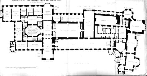 Windsor Castle - First floor plan under George IV (circa 1825) (after ...