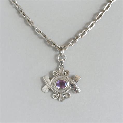 Amethyst Pendant and Silver Chain - Etsy