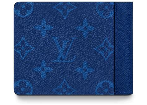 Louis Vuitton Multiple Wallet Monogram Pacific Taiga Blue in Taiga ...