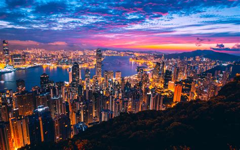 Hong Kong City View Buildings Light Night, HD World, 4k Wallpapers, Images, Backgrounds, Photos ...