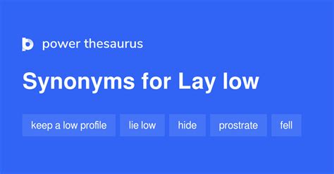 Lay Low synonyms - 146 Words and Phrases for Lay Low