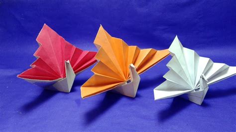 Easy Origami -How to make Origami Peacock easy instructions step by ...