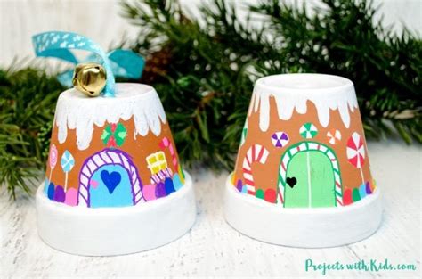 The Sweetest Gingerbread House Ornaments Kids Can Make - Projects with Kids