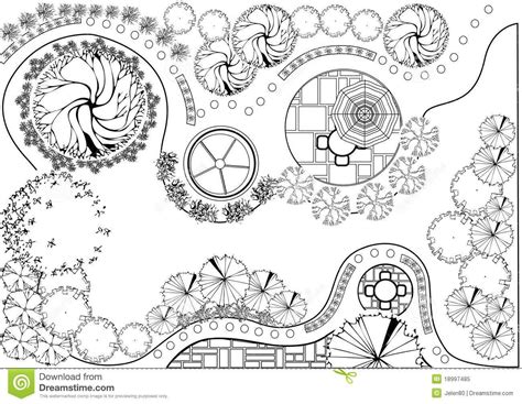 Garden plan black and white | Landscape design plans, Garden ...