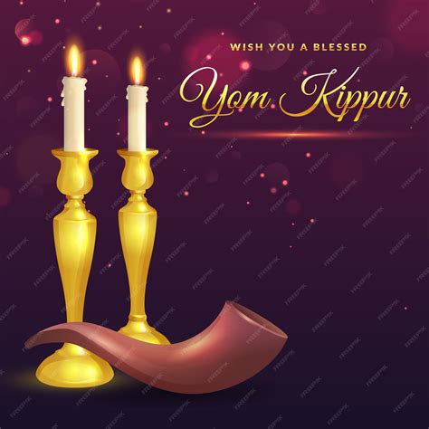 Premium Vector | Yom Kippur greeting card.