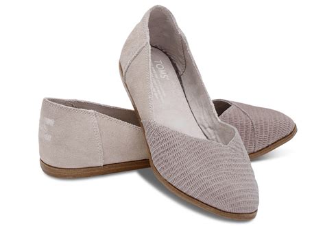 Lyst - Toms Grey Suede Emboss Women's Jutti Flats in Gray