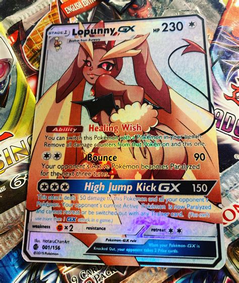 Orica Custom Pokémon Full Art Card Lopunny GX | Etsy