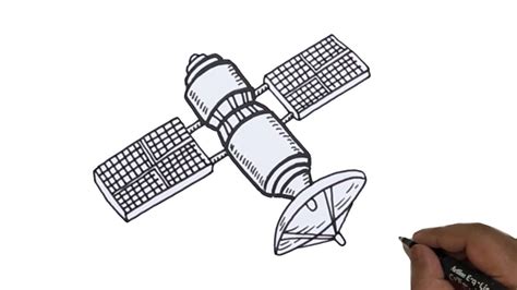 Satellite line drawing Easy/ How to draw Satellite. - YouTube