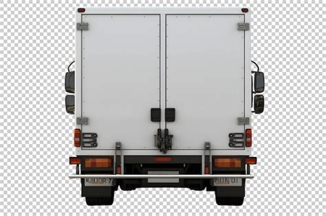 Free PSD | Psd box truck back view isolated on background