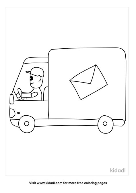 Mail Delivery Truck Coloring Pages