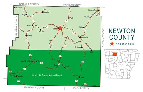 Newton County Map - Encyclopedia of Arkansas