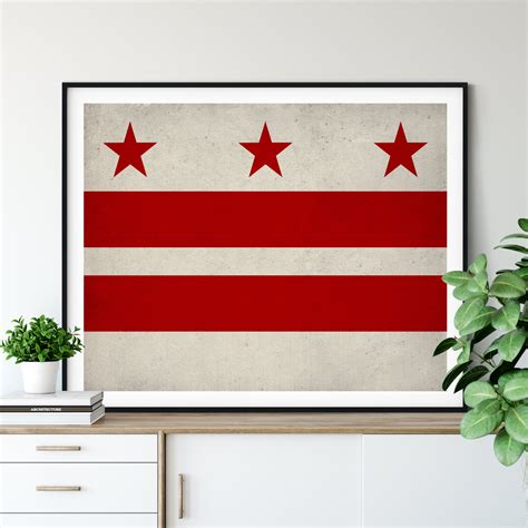 Washington DC Flag Art, Washington DC Flag Print, Flag Poster, DC State ...