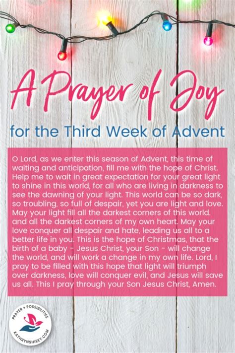 Prayer for the Third Week in Advent - Prayer & Possibilities